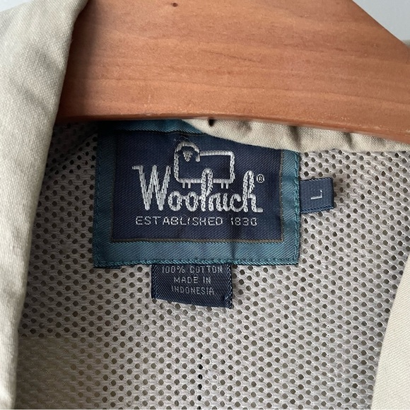 90s Vintage Woolrich Cargo Fishing Hunting Utility Vest Khaki Tan Size Large - Picture 6 of 12